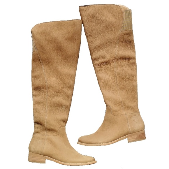 Lucky Brand Shoes - Lucky Brand Cream Leather Tall Boots, size 6